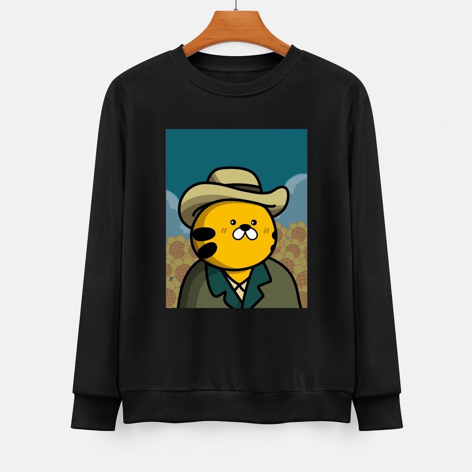 Front Patterned Long Sleeve TopFitted DailyFit